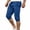 Blue, variant on Mens Capris Joggers Sweatpants Athletic Workout Summer Capri Sweatpant Casual Drawstring Shorts with Pockets