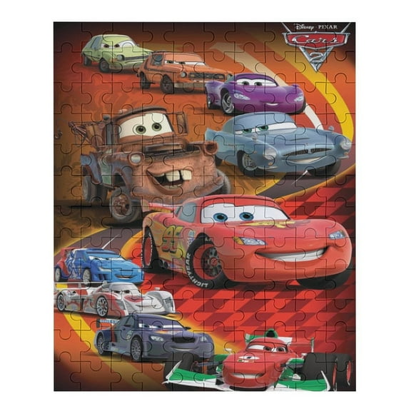 120 PCS Jigsaw Puzzle Lightning McQueen Wooden Puzzle Challenging Game Fun Artwork For Family Friends Gifts
