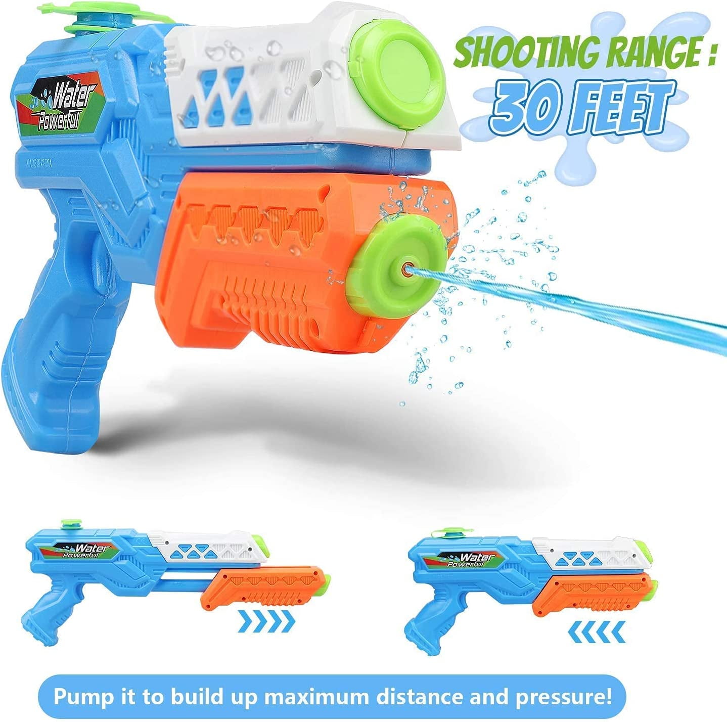 TOY Life Water Guns for Kids - 520cc Squirt Guns, 2 Pack Super Soaker Water Gun, Water Blaster Leakproof Pool Water Guns Squirt Guns for Kids, Toddlers, Adults, Summer Outdoor Toys for Kids