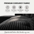 thumbnail image 4 of 96" L-Shaped Sectional Couches for Living Room, Modular Cloud Couch with Chaise, Corduroy Deep Seat Boneless Sofa, No Assembly, Black, 4 of 7