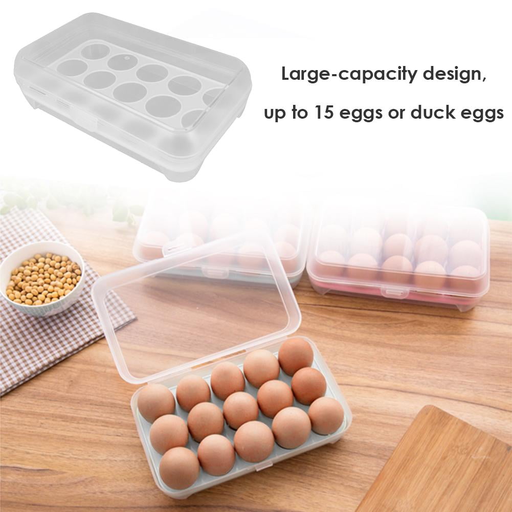 US stock 15 Grids Egg Storage Box Home Kitchen Cooker Food Fridge Organizer Case 
