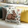 thumbnail image 3 of Just a Girl Who Loves Rabbits Pillow Covers 18x18, Rabbit Gifts for Girls Rabbit Lovers, Bunny Gifts for Bunny Lovers, Rabbit Pillow Cover, 3 of 5