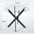 thumbnail image 5 of MAYEERTY Modern Black Dining Table Cross Legs Tempered Glass Top Bold Modern Decor, 5 of 13