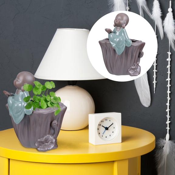 OUNONA  Ceramic Pot Home Decoration Indoor Plant Purple Planter Office