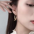 thumbnail image 2 of Hongchun Boucles d'Oreilles Créoles à Tige Dorées pour Femmes, 2 of 4