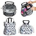 thumbnail image 2 of White and Blue Of Leopard Print Drawstring Lunch Bag Women - Drawstring Lunch Bag Insulated for Work Office - Stain-Resistant Large Lunchbags for Women with Multi-Pockets, 2 of 6