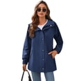 thumbnail image 3 of Zeagoo Spring Rain Coats for Women Rain Jacket Lightweight Waterproof Jackets with Hood Fashion Windproof Raincoat with Pockets, 3 of 6
