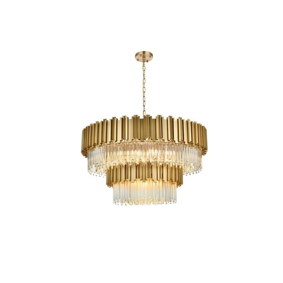 Elegant Lighting Willow 40 Inch Chandelier In Satin Gold