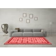 thumbnail image 3 of Ahgly Company Indoor Round Abstract Red Contemporary Area Rugs, 4' Round, 3 of 4