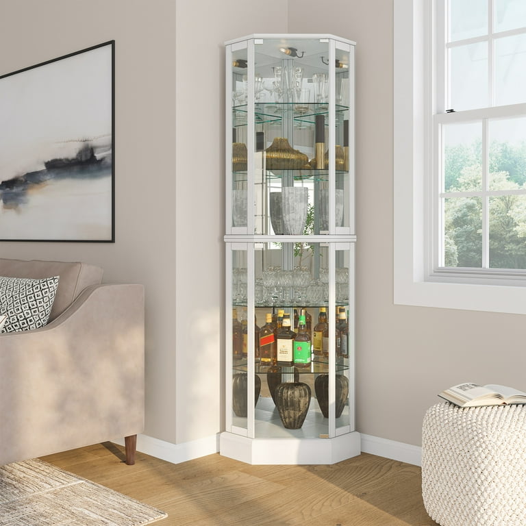 Lighted wall 2024 mounted curio cabinet