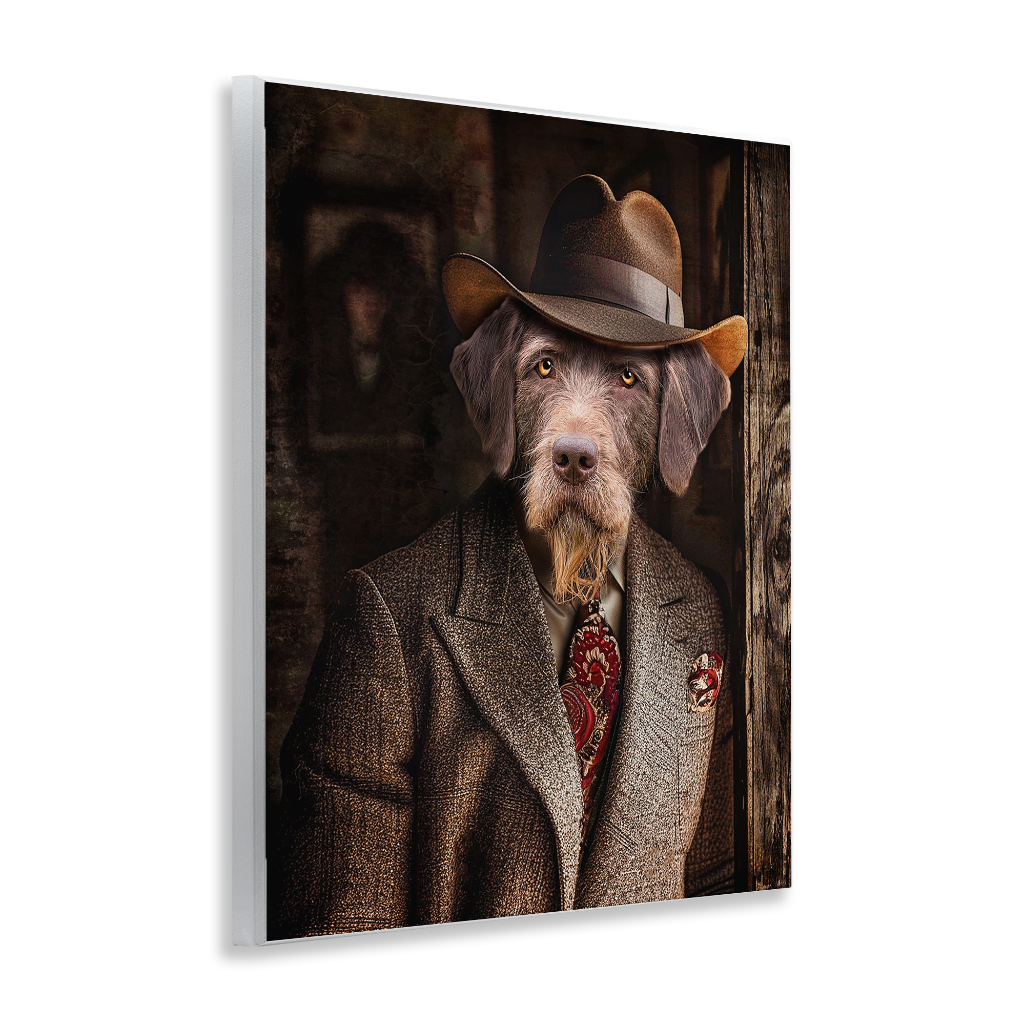 Stupell Industries Classic Dog in Suit Animals & Insects Painting Unframed Art Print Wall Art, 11 x 14