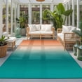 thumbnail image 2 of Area Rugs 3'x5', Teal Orange Ombre Carpet Runner Indoor Outdoor Rugs Home Decor Aesthetic, Contemporary Art Abstract Aesthetics Non Slip Mats Washable Accent Rug for Living Room Bedroom, 2 of 8