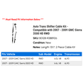 thumbnail image 2 of Auto Trans Shifter Cable Kit - Compatible with 2007 - 2009 Chevy Silverado 3500 HD RWD 2008, 2 of 2