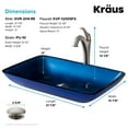 thumbnail image 6 of KRAUS 22-inch Rectangular Blue Glass Bathroom Vessel Sink and Spot Free Arlo Faucet Combo Set with Pop-Up Drain, Stainless Brushed Nickel Finish, 6 of 9