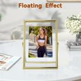 thumbnail image 4 of Gold Floating Frame &#x Vertical Set For Picture x x x Tabletop Shelf Photo Frame Classy For Wedding Birthday Anniversary Home or Office Decor, 4 of 9