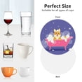 thumbnail image 5 of Leather Coasters with Heat-resistant for Drinks, Dog Washes in a Pink Bath -标题2 Round Shape, 5 of 5