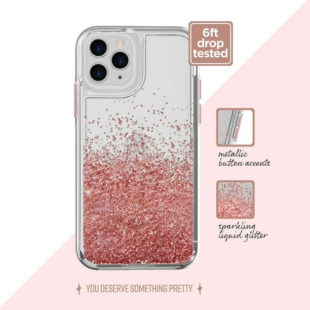 Rose Gold Liquid Glitter Phone Case For Iphone 11 Pro Walmart Com Walmart Com