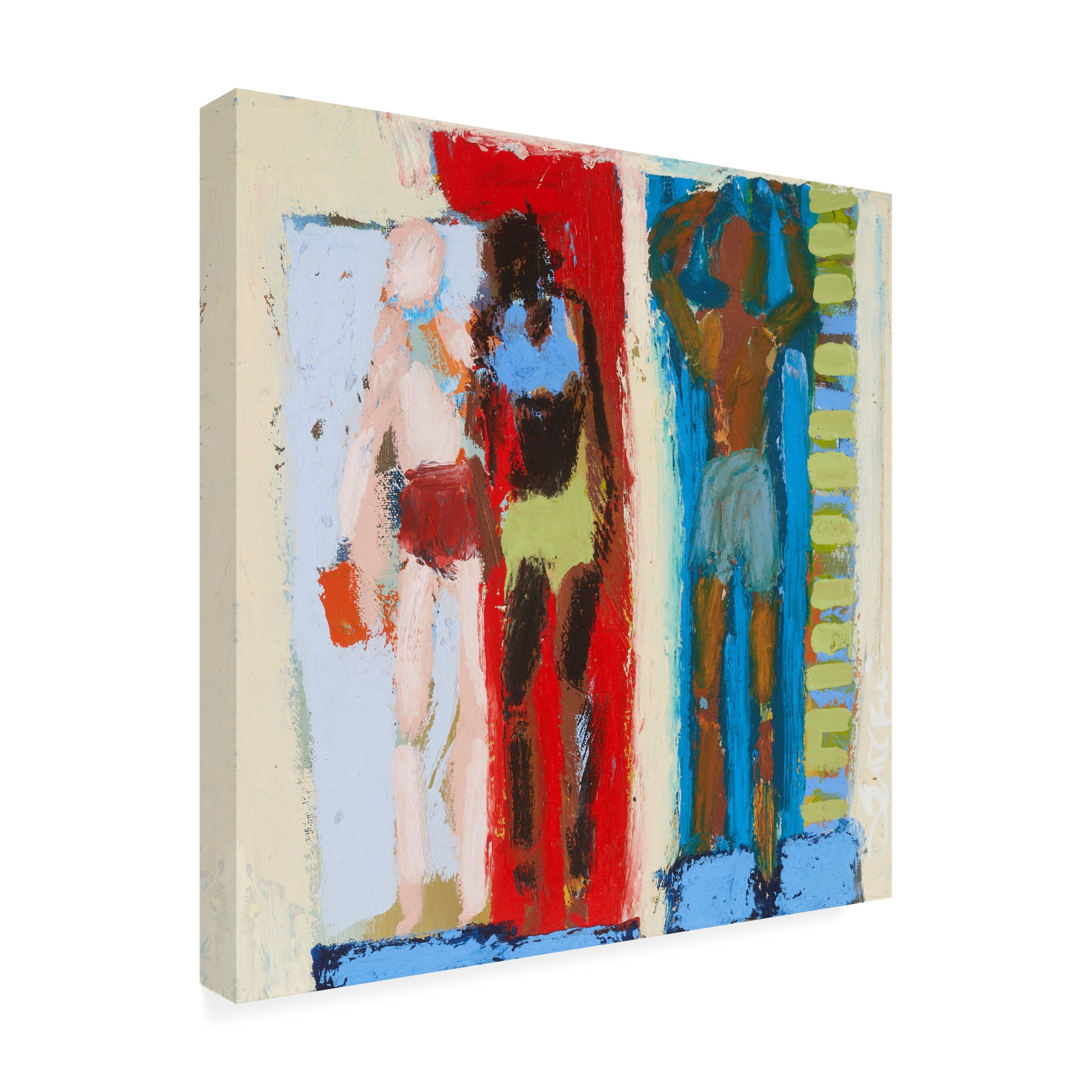 Canvas Wall Art - Erin McGee Ferrell 'Beach Sunbathers IX' Wall Art for Living Room, Bedroom, or Office Décor by Trademark Fine Art - 35 x 35 Inches