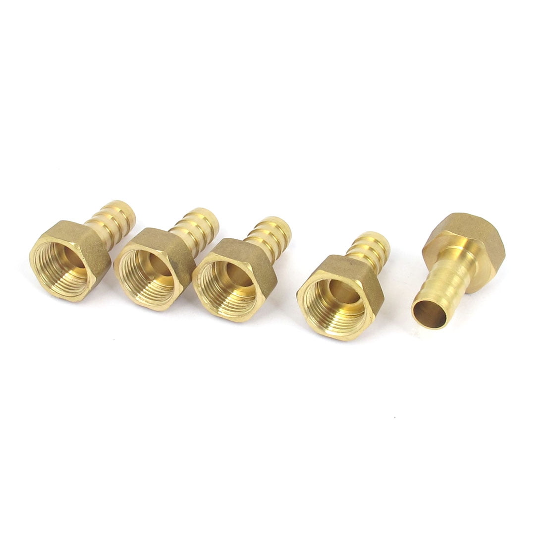 Brass Pneumatic Fitting Female Thread to Hose Barb Tube Quick Coupling 5Pcs/Set 