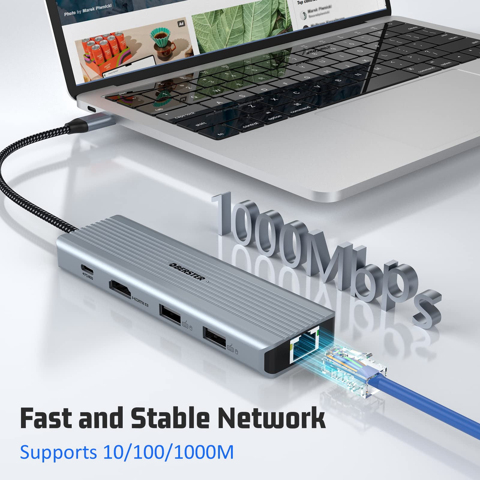 Docking Station USB C Hub for MacBook M1/M2, 10 in 1 USB C Dock Dual Monitor with HDMI 4K