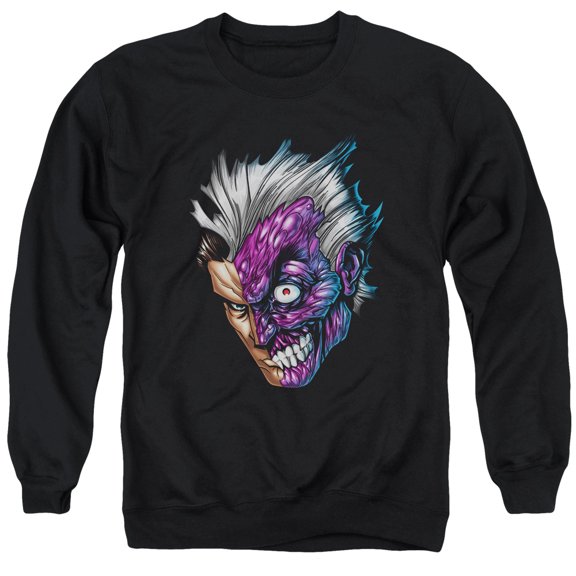 Batman Just Face Adult Crewneck Sweatshirt Black