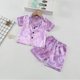 thumbnail image 2 of Odeerbi 2-6 Años Niño Niña Pijama de Verano de Satén Con Solapa Con Muesca Camisa de Manga Corta Con Estampado de San Valentín Conjunto de Pijama de Seda, 2 of 3