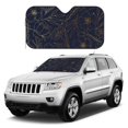 thumbnail image 2 of Fuzoiu Copper-Gold Gloss Outline Flower Print Car Windshield Sunshade,Foldable Reflective Sun Visor,Windshield Sun Shade,UV Rays Sun Visor Shade,Auto Front Sun Shield Shade-Medium, 2 of 8