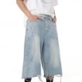 thumbnail image 2 of Men's Denim Capri Pants Casual Detail Length Jeans Comfortable Streetwear Fashion Tops Versatile, 2 of 2