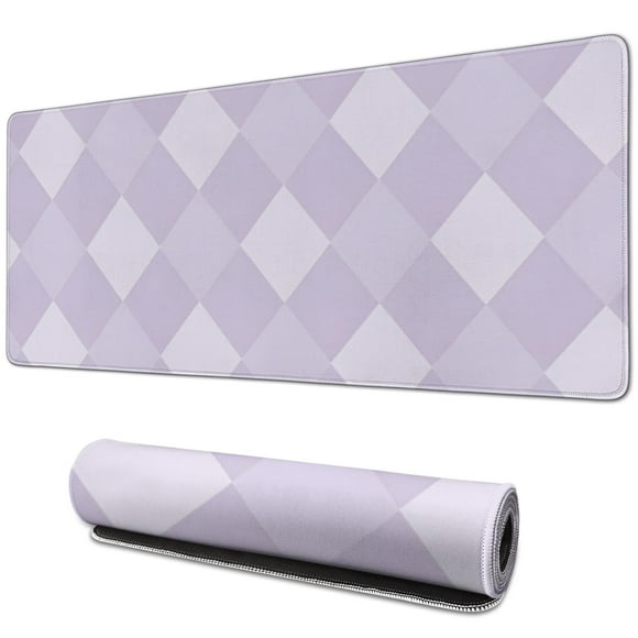 Sleek Pastel Checkered Desk Mat - Aesthetic Office Decor, Extra Large Mouse and Laptop Pad, Game Mat - Revolutionize Your Workspace, Size 31.5x11.8in.