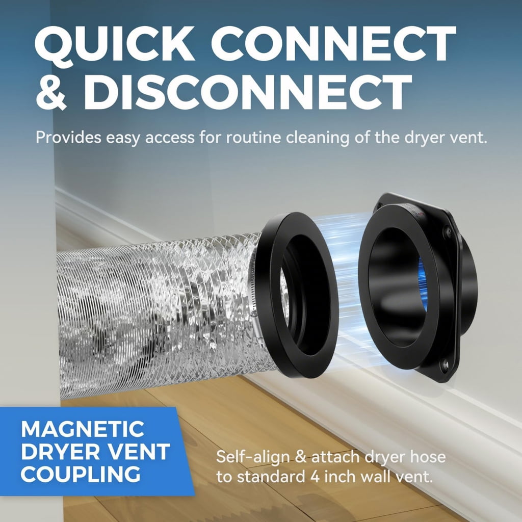 Quick connecting Magnetic Dryer Vent Connector Coupling Easy to Installation