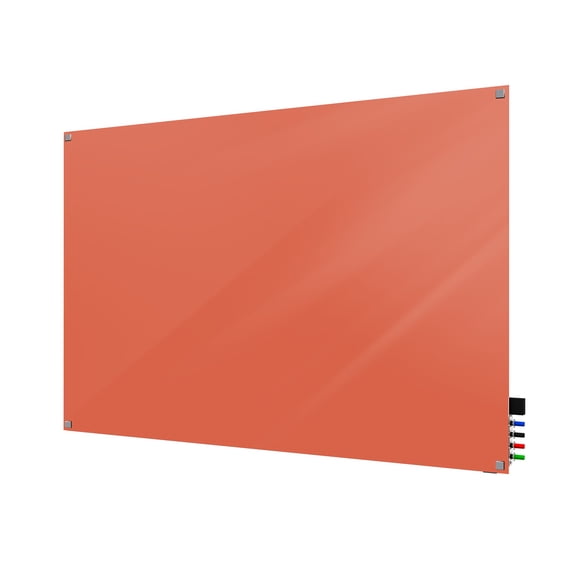 HMYSN23PH Ghent Glassboards Harmony Markerboard Square Corners Glass Whiteboard 2'H x 3'W, Peach