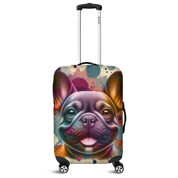 French Bulldog Portrait Watercolor Vintage Retro Styles Travel Luggage Cover Dog Lover Gifts Suitcase Dust Protective Decor - 00001