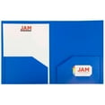 thumbnail image 3 of JAM Paper Heavy Duty Plastic Two Pocket Presentation Folder, Blue, 108/pack, 3 of 5