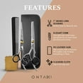 thumbnail image 6 of Ontaki 7 inch Professional Hair Cutting & Thinning Scissors Set Japanese Steel Silver Barber Kit, 6 of 10