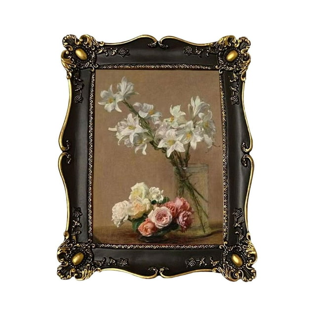 Rongfmy Photo Frame 7inch Picture Holder Decorative Embossed Frame Tabletop Wall Hanging