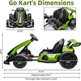 thumbnail image 3 of Historyli Kart eléctrico de 24 V, potente kart de drifting, asiento ajustable, velocidad de 13 km/h, luces LED, juguete para exteriores para niños de 6 a 15 años, color verde., 3 of 6