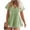 Green, variant on V Neck Short Sleeve Blouse Button Down Shirt Womens Loose Casual Plain Peplum Tops