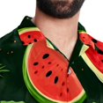 thumbnail image 5 of Watermelon Men's Short Sleeve Button Down Casual Beach Printed Shirts, 5 of 6