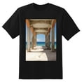 thumbnail image 2 of Plus Size Shirt for Women Black Tops for Women Short Sleeves Shirt for Women Tropical Beach2 T Shirt Oversized Shirt for Women S, 2 of 5