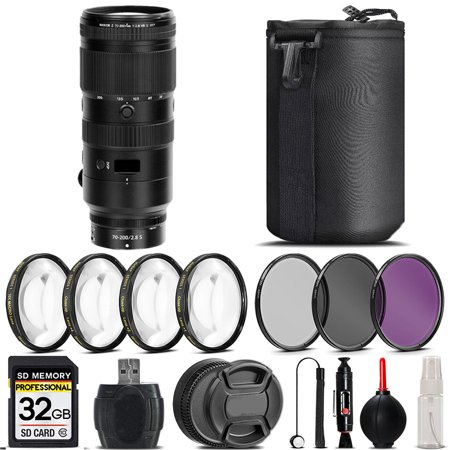 Nikon NIKKOR Z 70-200mm f/2.8 VR S Lens + 4PC Macro Kit + UV  CPL  FLD Filter - 32GB Kit