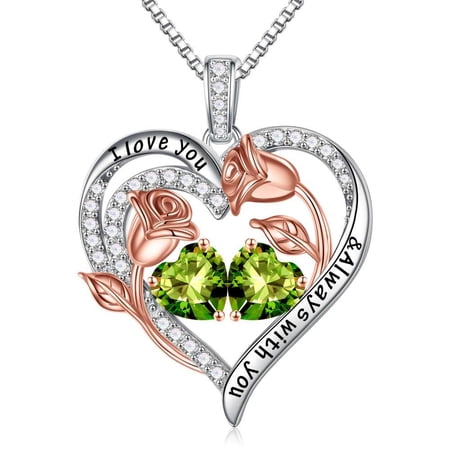 Iefil 50th Birthday Gifts for Her - Romantic Gifts for Her | August Birthstone Necklace Peridot Jewelry