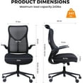 thumbnail image 2 of EC10 Stylish Ergonomic High Back Mesh Reclining Office Chair with Adjustable Flip-Up Armrests,Lumbar Support & Headrest,Breathable & Comfortable Computer Chair for Home, Office & Study, 2 of 8
