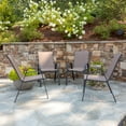 thumbnail image 4 of Flash Furniture 4 Pack Brazos Series Brown Outdoor Stack Chair with Flex Comfort Material and Metal Frame, 4 of 15
