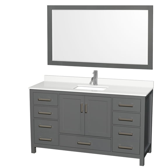Wyndham Collection WCS141460SKGWQUNSM58 Sheffield 60" Free Standing Single Basin Vanity
