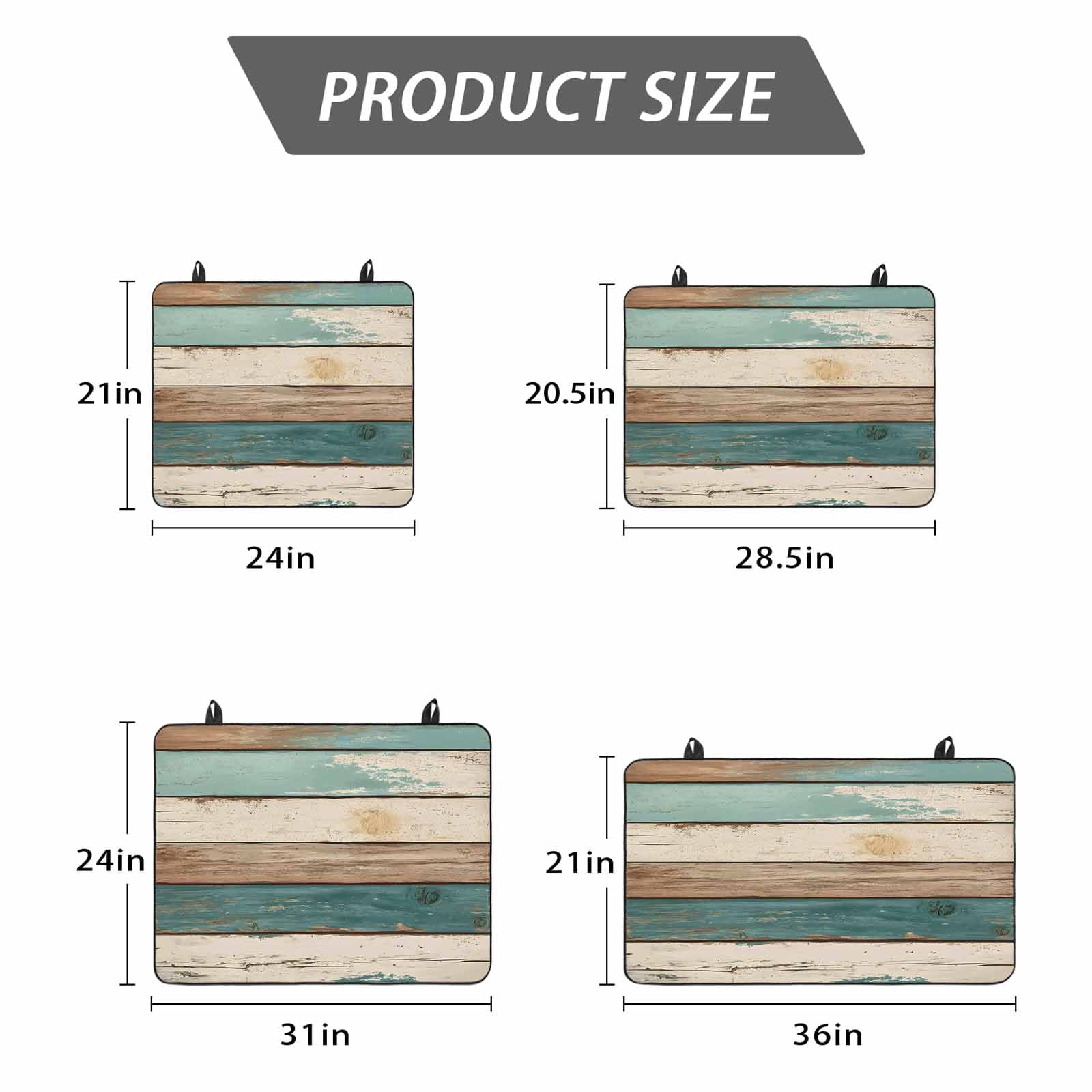 Farmhouse Teal Brown Stove Top Cover for Electric Stove, Heat-proof & Non Slip Glass Top Stove Cover Protector, Retro Ombre Wooden Kitchen Flat Cooktop Rubber Mat 24x21 Inches