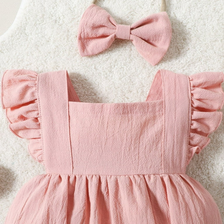 Baby Romper Backless Summer Baby Girl Clothes Ruffle Sleeve
