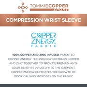 Tommie Copper Sport Compression Wrist Sleeve, Black, Adult, Small/Medium, Copper and Zinc Infused Muscle Recovery, 1 Sleeve