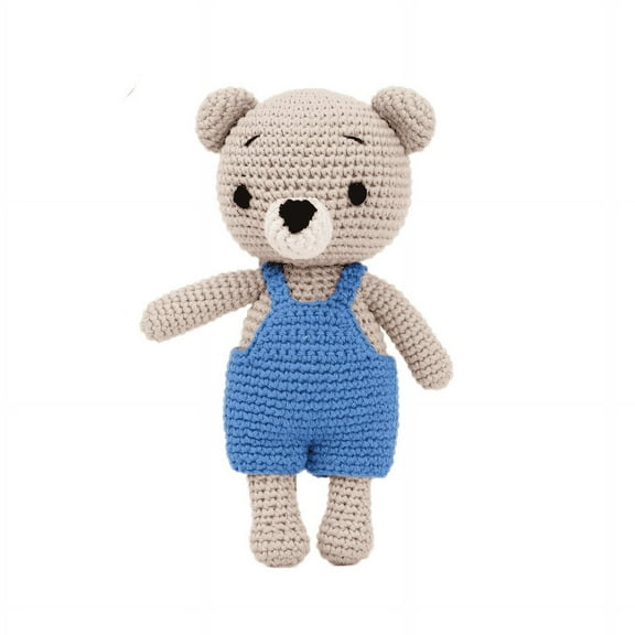 Crochet Handmade Large Bear in Overalls Amigurumi Toy – Adorable, Cozy, and Ideal for Gifts and Home Decor