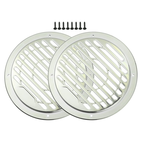 Unique Bargains 2 Pcs 4.5" Car Speaker Grills Cover Round 4.5 Inch Audio Subwoofer Protector with Screws ABS Silver Tone