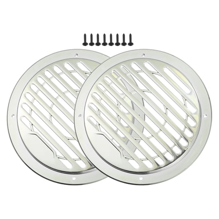 Unique Bargains 2 Pcs 4.5" Car Speaker Grills Cover Round 4.5 Inch Audio Subwoofer Protector with Screws ABS Silver Tone